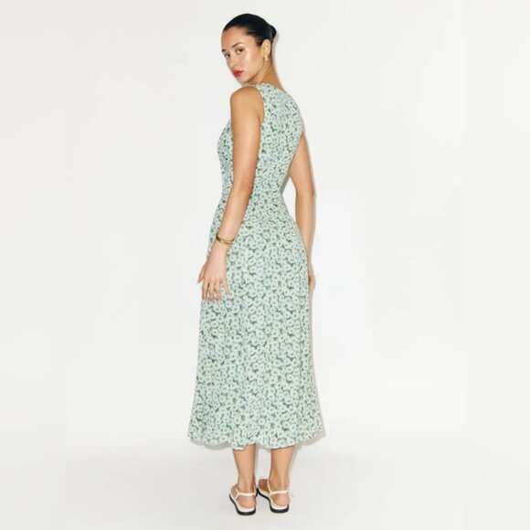 NEW Reformation Ceara Midi Dress Daisy Meadow Green Floral | US 0 UK 4 - Picture 5 of 16